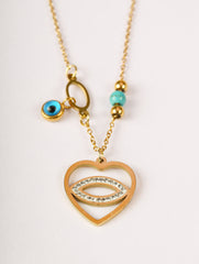 Heart Evil Eye Necklace