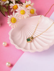 Emerald Clover Charm Necklace