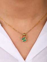Emerald Clover Charm Necklace