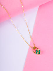 Emerald Clover Charm Necklace