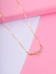Solitaire Curve Necklace