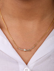 Solitaire Curve Necklace