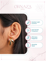 Golden Blossom Pearl Earrings