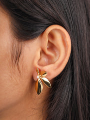 Golden Blossom Pearl Earrings