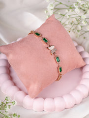 Butterfly & Emerald Charm Bracelet