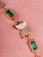 Butterfly & Emerald Charm Bracelet