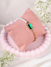 Pearl & Emerald Charm Bracelet