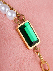 Pearl & Emerald Charm Bracelet