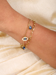 Evil Eye Dual Chain Bracelet