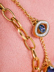 Evil Eye Dual Chain Bracelet