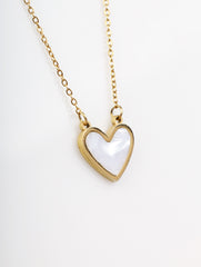 White Shell Heart Necklace
