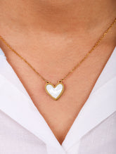 White Shell Heart Necklace