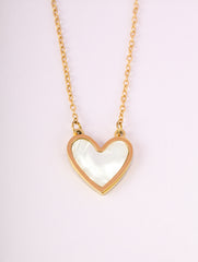 White Shell Heart Necklace