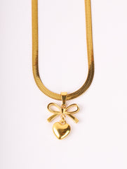 Bow & Heart Necklace