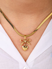 Bow & Heart Necklace