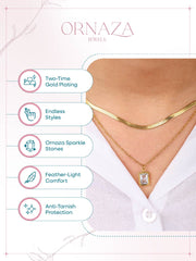 Rectangle Crystal Layered Necklace