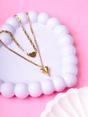 Double Heart Layered Necklace
