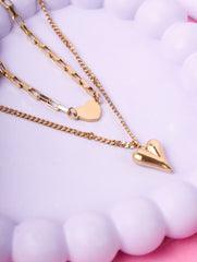 Double Heart Layered Necklace
