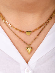 Double Heart Layered Necklace