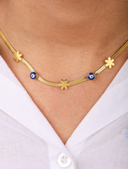 Evil Eye Clover Necklace