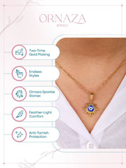 Sunburst Evil Eye Necklace