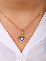 Sunburst Evil Eye Necklace