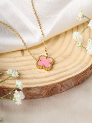 Pink Clover Necklace