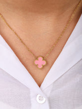 Pink Clover Necklace