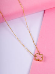 Pink Clover Necklace