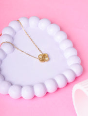 Golden Clover Flower Necklace
