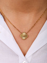 Golden Clover Flower Necklace
