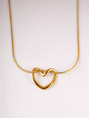 Golden Open Heart Necklace