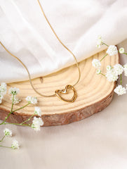 Golden Open Heart Necklace