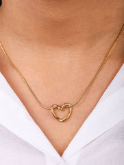 Golden Open Heart Necklace