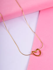 Golden Open Heart Necklace