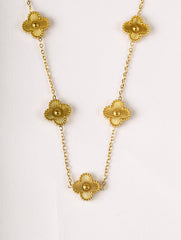 Golden Clover Long Necklace