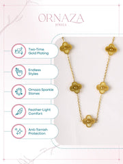 Golden Clover Long Necklace