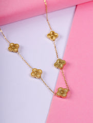 Golden Clover Long Necklace