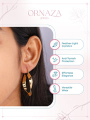 Twisted Gold Hoop Earrings