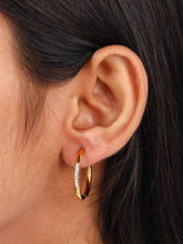 Crystal Edge Gold Hoops