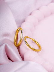 Crystal Edge Gold Hoops