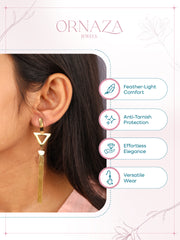 Geometric Tassel Drop Earrings