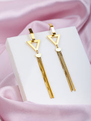 Geometric Tassel Drop Earrings