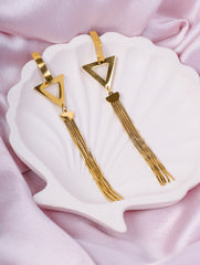 Geometric Tassel Drop Earrings