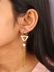 Geometric Tassel Drop Earrings