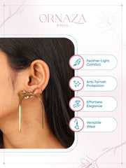 Golden Ribbon Bow Earrings