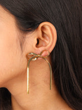 Golden Ribbon Bow Earrings