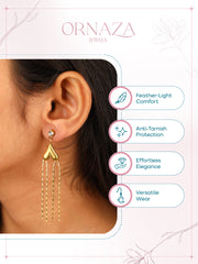 Golden Heart Tassel Earrings