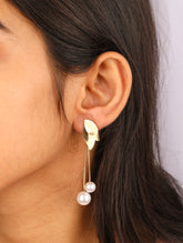 Leaf Pearl Drop Earrings