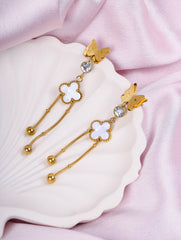 Butterfly Clover Drop Earrings